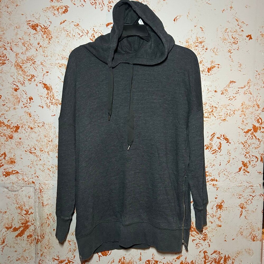 Aerie City Side Zip Hoodie Women’s Large Charcoal Gray Oversized Sweatshirt